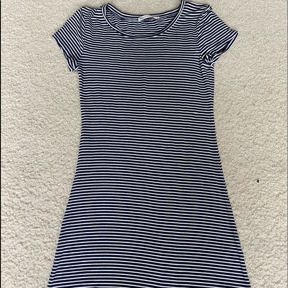 Blue and White Stripes Bodycon Dress Size Small